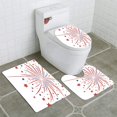 thumbnail image 1 of PUDMAD Firework on White 3 Piece Bathroom Rugs Set Bath Rug Contour Mat and Toilet Lid Cover, 1 of 2