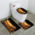 thumbnail image 1 of PUDMAD Fireworks Copyspace 3 Piece Bathroom Rugs Set Bath Rug Contour Mat and Toilet Lid Cover, 1 of 2