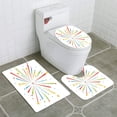 thumbnail image 1 of PUDMAD Fireworks on White 3 Piece Bathroom Rugs Set Bath Rug Contour Mat and Toilet Lid Cover, 1 of 2
