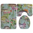 thumbnail image 1 of PUDMAD Fish Bath Rug Set Bathroom Rug Contour Lid Cover 3 Piece Bathroom Rugs Set Bath Rug Contour Mat and Toilet Lid Cover, 1 of 2