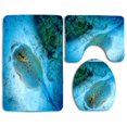 thumbnail image 1 of PUDMAD Fish On Bottom 3 Piece Bathroom Rugs Set Bath Rug Contour Mat and Toilet Lid Cover, 1 of 2