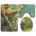 thumbnail image 1 of PUDMAD Fish Underwater 3 Piece Bathroom Rugs Set Bath Rug Contour Mat and Toilet Lid Cover, 1 of 2