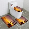 thumbnail image 1 of PUDMAD Fishermen in Early Dawn 3 Piece Bathroom Rugs Set Bath Rug Contour Mat and Toilet Lid Cover, 1 of 2