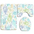 thumbnail image 1 of PUDMAD Fishes on White 3 Piece Bathroom Rugs Set Bath Rug Contour Mat and Toilet Lid Cover, 1 of 2