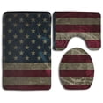 thumbnail image 1 of PUDMAD Fishing United States Flag 3 Piece Bathroom Rugs Set Bath Rug Contour Mat and Toilet Lid Cover, 1 of 2