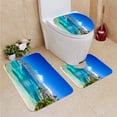thumbnail image 1 of PUDMAD Fiskardo Village 3 Piece Bathroom Rugs Set Bath Rug Contour Mat and Toilet Lid Cover, 1 of 2