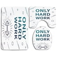 thumbnail image 1 of PUDMAD Fitness Only Hard Work Positive Sports Affirmation Phrase and Dumbbell Inspirational 3 Piece Bathroom Rugs Set Bath Rug Contour Mat and Toilet Lid Cover, 1 of 2