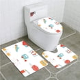 thumbnail image 1 of PUDMAD Fitness Slimming Losing Weight Themed Icons Tape Measure Jogging Bicycle Rope Light 3 Piece Bathroom Rugs Set Bath Rug Contour Mat and Toilet Lid Cover, 1 of 2