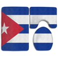 thumbnail image 1 of PUDMAD Flag Cuba 3 Piece Bathroom Rugs Set Bath Rug Contour Mat and Toilet Lid Cover, 1 of 2