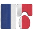 thumbnail image 1 of PUDMAD Flag France 3 Piece Bathroom Rugs Set Bath Rug Contour Mat and Toilet Lid Cover, 1 of 2
