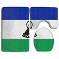 thumbnail image 1 of PUDMAD Flag Lesotho 3 Piece Bathroom Rugs Set Bath Rug Contour Mat and Toilet Lid Cover, 1 of 2