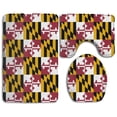 thumbnail image 1 of PUDMAD Flag Maryland 3 Piece Bathroom Rugs Set Bath Rug Contour Mat and Toilet Lid Cover, 1 of 2
