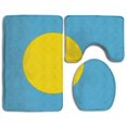 thumbnail image 1 of PUDMAD Flag Palau 3 Piece Bathroom Rugs Set Bath Rug Contour Mat and Toilet Lid Cover, 1 of 2