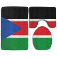 thumbnail image 1 of PUDMAD Flag South Sudan 3 Piece Bathroom Rugs Set Bath Rug Contour Mat and Toilet Lid Cover, 1 of 2