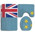 thumbnail image 1 of PUDMAD Flag Tuvalu 3 Piece Bathroom Rugs Set Bath Rug Contour Mat and Toilet Lid Cover, 1 of 2