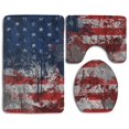 thumbnail image 1 of PUDMAD Flag United States America 3 Piece Bathroom Rugs Set Bath Rug Contour Mat and Toilet Lid Cover, 1 of 2