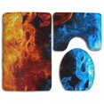 thumbnail image 1 of PUDMAD Flame 3 Piece Bathroom Rugs Set Bath Rug Contour Mat and Toilet Lid Cover, 1 of 2