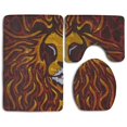thumbnail image 1 of PUDMAD Flaming Cat 3 Piece Bathroom Rugs Set Bath Rug Contour Mat and Toilet Lid Cover, 1 of 2