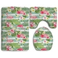 thumbnail image 1 of PUDMAD Flamingo 3 Piece Bathroom Rugs Set Bath Rug Contour Mat and Toilet Lid Cover, 1 of 2