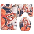 thumbnail image 1 of PUDMAD Flamingo Bird Colorful Feather 3 Piece Bathroom Rugs Set Bath Rug Contour Mat and Toilet Lid Cover, 1 of 2