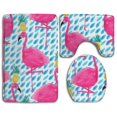 thumbnail image 1 of PUDMAD Flamingos Pineapples 3 Piece Bathroom Rugs Set Bath Rug Contour Mat and Toilet Lid Cover, 1 of 2