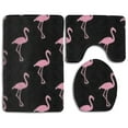 thumbnail image 1 of PUDMAD Flamingos Pink 3 Piece Bathroom Rugs Set Bath Rug Contour Mat and Toilet Lid Cover, 1 of 2