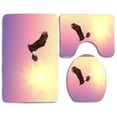thumbnail image 1 of PUDMAD Flight 3 Piece Bathroom Rugs Set Bath Rug Contour Mat and Toilet Lid Cover, 1 of 2