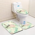 thumbnail image 1 of PUDMAD Floating Water Lily Dragonfly Figures on Lake in Soft Color 3 Piece Bathroom Rugs Set Bath Rug Contour Mat and Toilet Lid Cover, 1 of 2