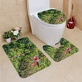 thumbnail image 1 of PUDMAD Flock Macaws Standing Three Peruvian Amazon Jungle 3 Piece Bathroom Rugs Set Bath Rug Contour Mat and Toilet Lid Cover, 1 of 2
