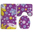 thumbnail image 1 of PUDMAD Floral 3 Piece Bathroom Rugs Set Bath Rug Contour Mat and Toilet Lid Cover, 1 of 2