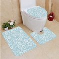 thumbnail image 1 of PUDMAD Floral 3 Piece Bathroom Rugs Set Bath Rug Contour Mat and Toilet Lid Cover, 1 of 2