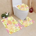 thumbnail image 1 of PUDMAD Floral 3 Piece Bathroom Rugs Set Bath Rug Contour Mat and Toilet Lid Cover, 1 of 2