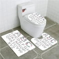 thumbnail image 1 of PUDMAD Floral Alphabet Isolated on White 3 Piece Bathroom Rugs Set Bath Rug Contour Mat and Toilet Lid Cover, 1 of 2
