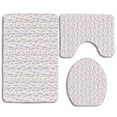 thumbnail image 1 of PUDMAD Floral Arrangement Lavender Flowers on Soft Stripes City Symbol 3 Piece Bathroom Rugs Set Bath Rug Contour Mat and Toilet Lid Cover, 1 of 2