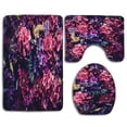 thumbnail image 1 of PUDMAD Floral Flowers 3 Piece Bathroom Rugs Set Bath Rug Contour Mat and Toilet Lid Cover, 1 of 2