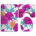 thumbnail image 1 of PUDMAD Floral Ornament Climbing Roses 3 Piece Bathroom Rugs Set Bath Rug Contour Mat and Toilet Lid Cover, 1 of 2