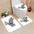 thumbnail image 1 of PUDMAD Floral Pigeon Peace Day Hand Drawn Dove 3 Piece Bathroom Rugs Set Bath Rug Contour Mat and Toilet Lid Cover, 1 of 2