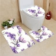 thumbnail image 1 of PUDMAD Floral Seamless 3 Piece Bathroom Rugs Set Bath Rug Contour Mat and Toilet Lid Cover, 1 of 2