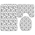 thumbnail image 1 of PUDMAD Floral Simplistic Monochrome Spring Leaves Abstract Florets Stem Plants Essence Theme 3 Piece Bathroom Rugs Set Bath Rug Contour Mat and Toilet Lid Cover, 1 of 2