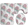 thumbnail image 1 of PUDMAD Floral Snail s 3 Piece Bathroom Rugs Set Bath Rug Contour Mat and Toilet Lid Cover, 1 of 2