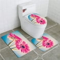 thumbnail image 1 of PUDMAD Floral Vintage Gerbera Flower Petals in Hazy Romantic Summer Theme 3 Piece Bathroom Rugs Set Bath Rug Contour Mat and Toilet Lid Cover, 1 of 2