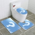 thumbnail image 1 of PUDMAD Flossy Cloudlet in Shape question Mark 3 Piece Bathroom Rugs Set Bath Rug Contour Mat and Toilet Lid Cover, 1 of 2