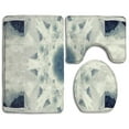 thumbnail image 1 of PUDMAD Flower 3 Piece Bathroom Rugs Set Bath Rug Contour Mat and Toilet Lid Cover, 1 of 2