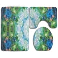 thumbnail image 1 of PUDMAD Flower 3 Piece Bathroom Rugs Set Bath Rug Contour Mat and Toilet Lid Cover, 1 of 2