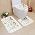 thumbnail image 1 of PUDMAD Flower Composition flatlay 3 Piece Bathroom Rugs Set Bath Rug Contour Mat and Toilet Lid Cover, 1 of 2