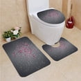 thumbnail image 1 of PUDMAD Flower Petals Failing Down Dark 3 Piece Bathroom Rugs Set Bath Rug Contour Mat and Toilet Lid Cover, 1 of 2