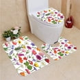 thumbnail image 1 of PUDMAD Flower Types Flowers Colored Roses Tulips Daisies Hydrangeas Lilacs 3 Piece Bathroom Rugs Set Bath Rug Contour Mat and Toilet Lid Cover, 1 of 2