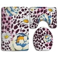 thumbnail image 1 of PUDMAD Flower and Leopard 3 Piece Bathroom Rugs Set Bath Rug Contour Mat and Toilet Lid Cover, 1 of 2