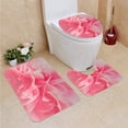 thumbnail image 1 of PUDMAD Flower s 3 Piece Bathroom Rugs Set Bath Rug Contour Mat and Toilet Lid Cover, 1 of 2