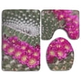 thumbnail image 1 of PUDMAD Flowering Cactus 3 Piece Bathroom Rugs Set Bath Rug Contour Mat and Toilet Lid Cover, 1 of 2